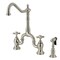 Kingston Brass Bridge Kitchen Faucet with Brass Sprayer, Brushed Nickel KS7758AXBS - alternate 1